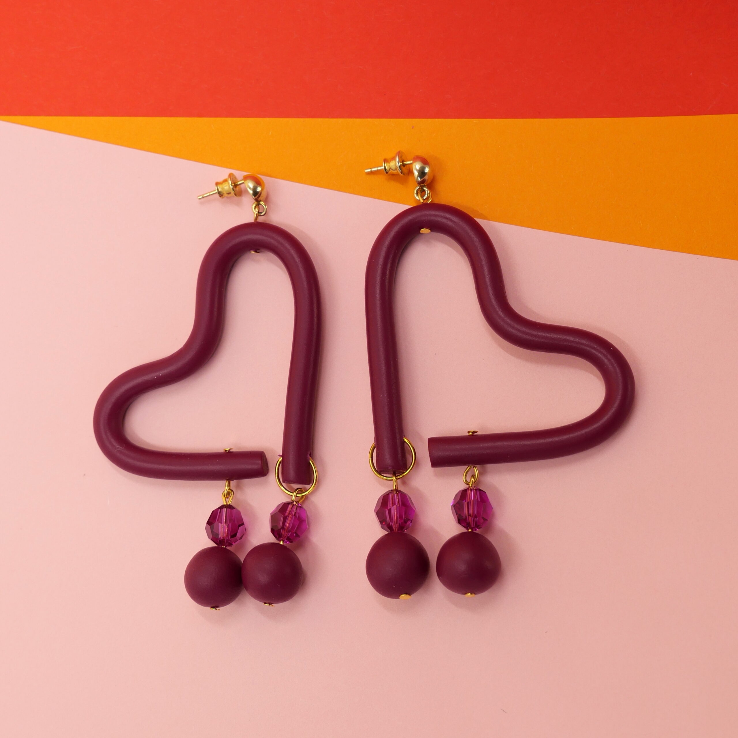 love-heart shaped earrings