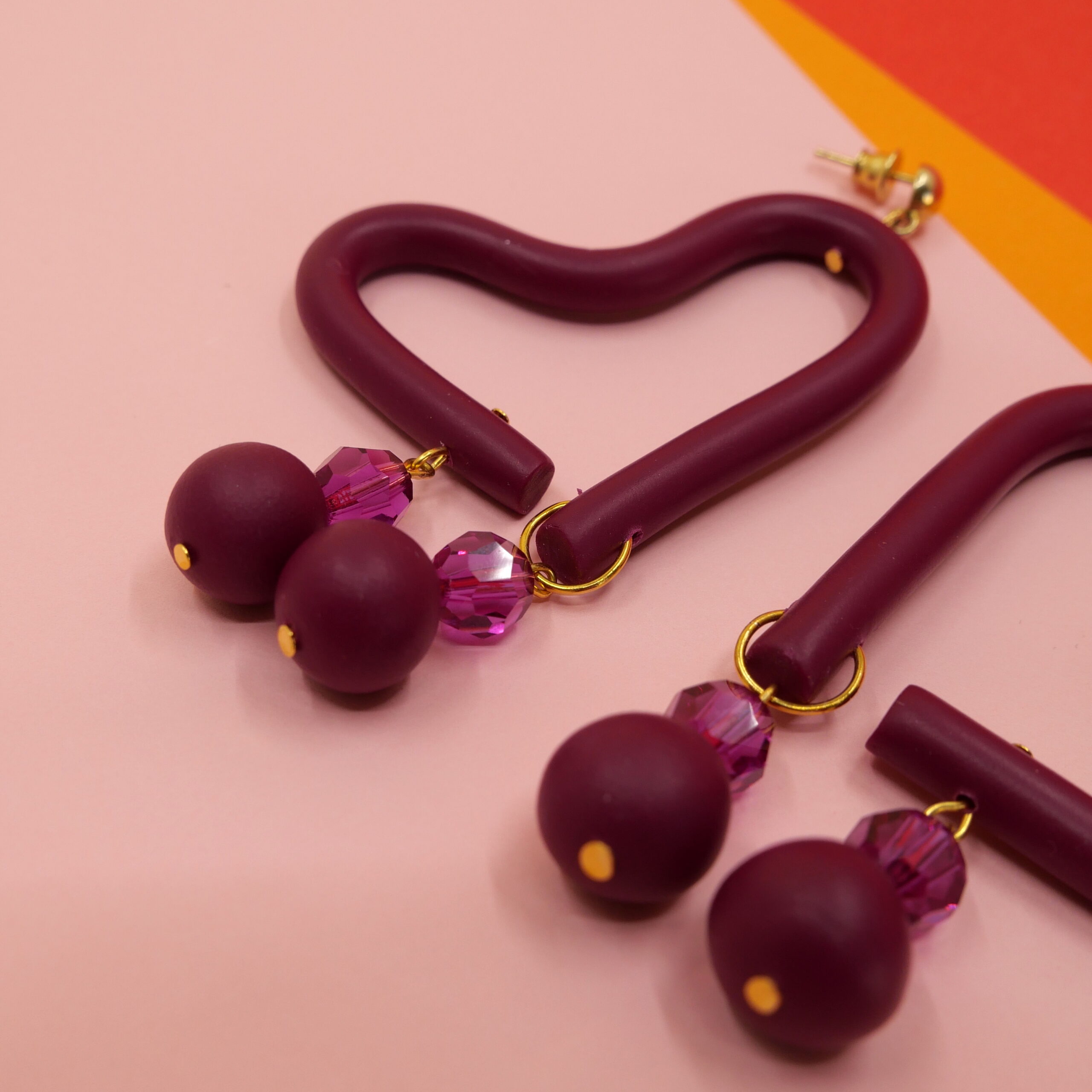 love wine handmade earrings - Image 4