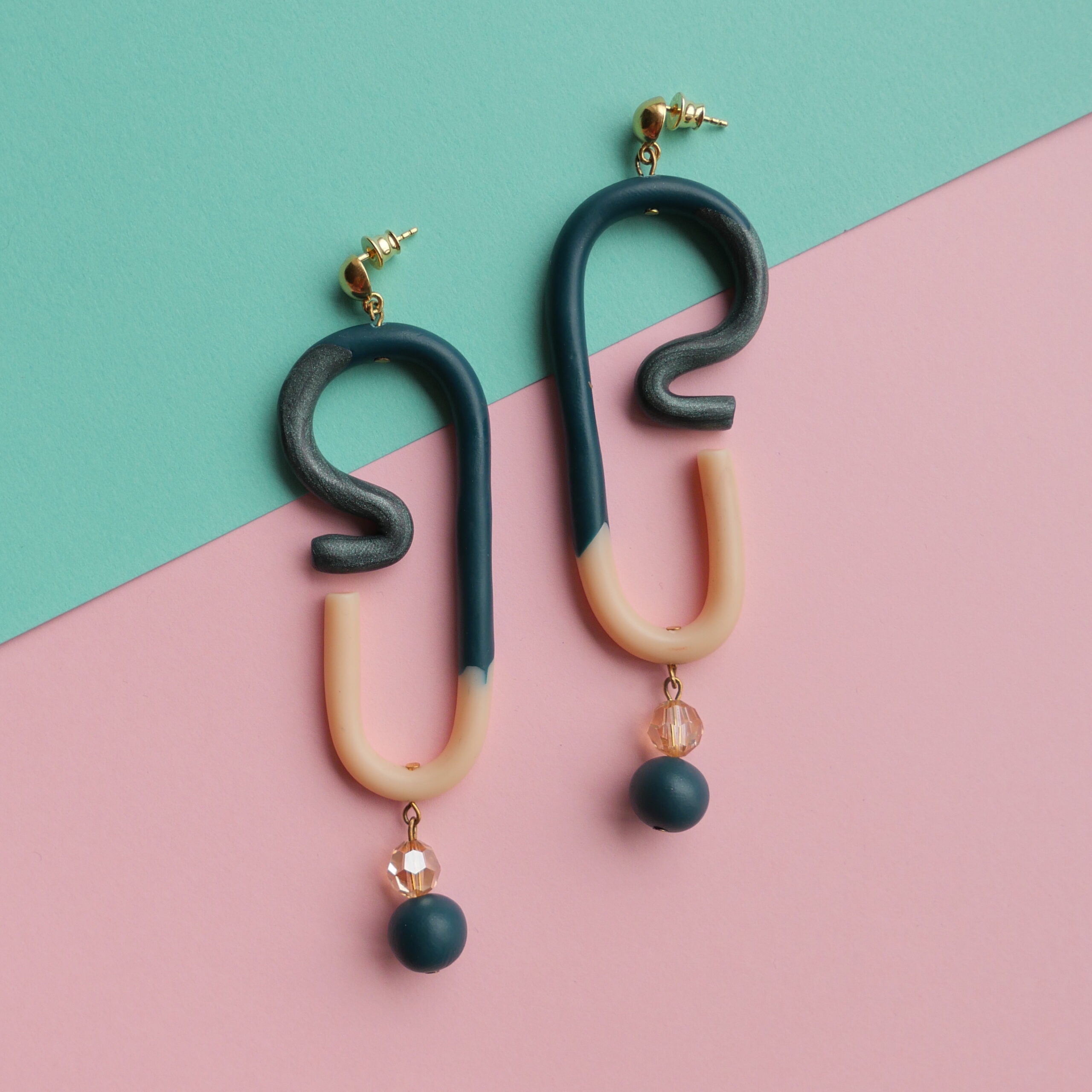 colorful earrings garden style