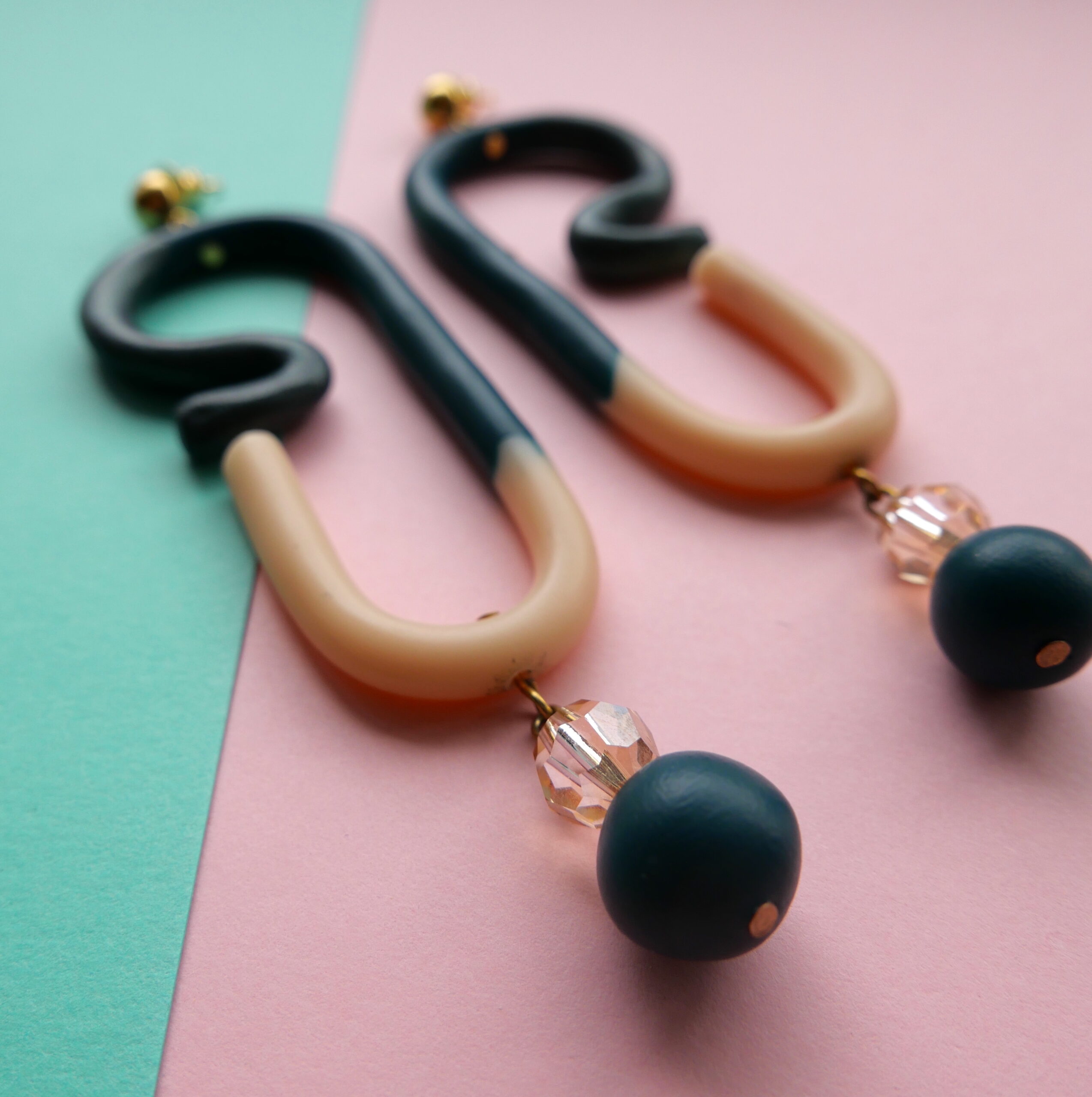 colorful earrings garden style